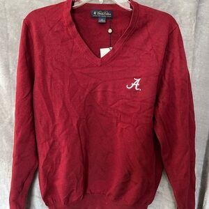 Brooks Brothers Alabama Crimson Tide Sweater Medium Merino Wool V Neck NWT